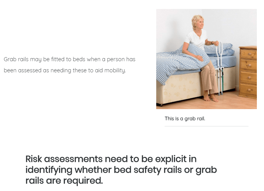 Bed rail safety screenshot Social Care Company eLearning Course for Bed Rail Safety | Care Certificate