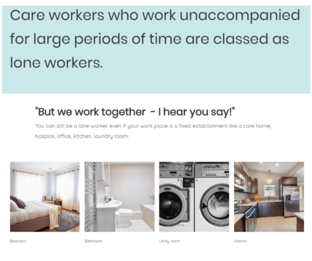 Lone working 2 Lone Working eLearning Course for Social Care Companies | Care Certificate Training