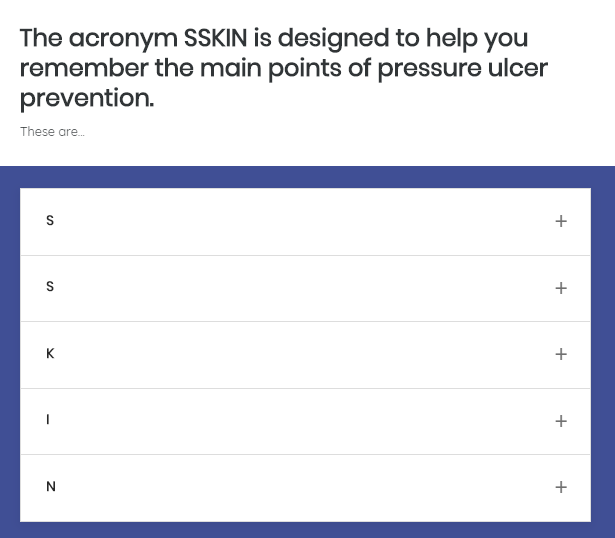 Skin screenshot2 Skin Integrity and Pressure Ulcers Course | Social Care Training