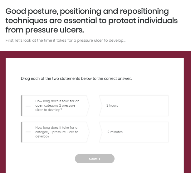 Skin screenshot3 Social Care Company Training for Skin Integrity and Pressure Ulcers | Care Certificate eLearning