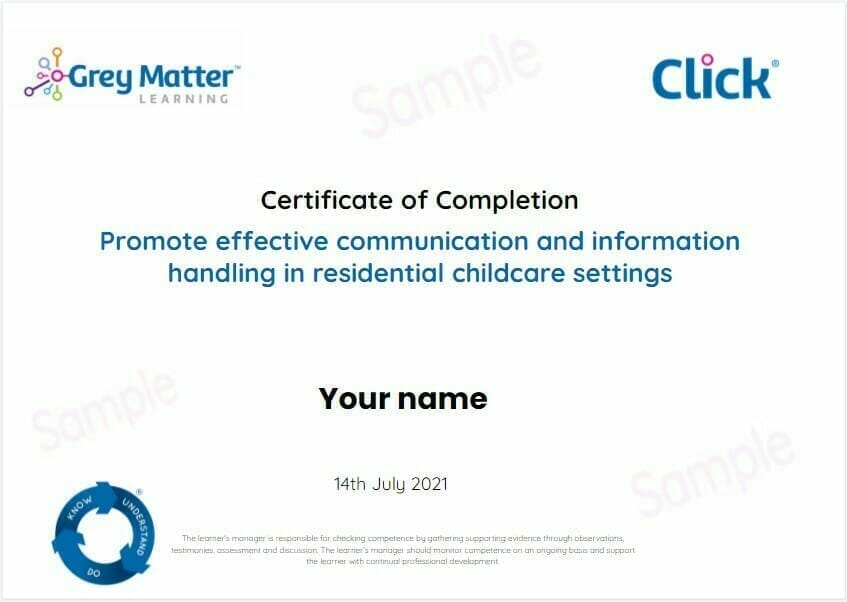 Communication certificate