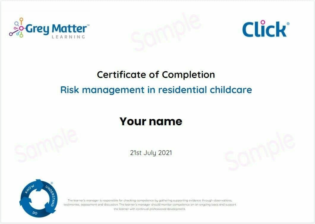 Risk management certificate