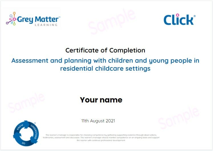 assessment certificate
