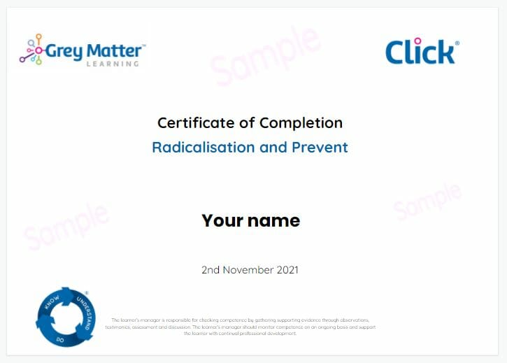 Radicalisation and Prevent Certificate