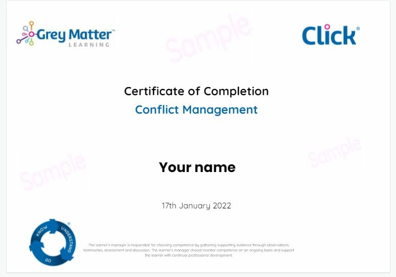 conflict awareness certificate