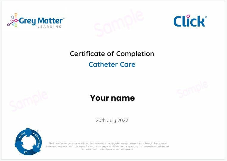 Catheter Care Certificate